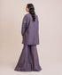 Women's Pret Chambray Solid Purple Drop Shoulder Shirt